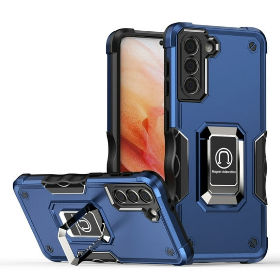 SaniMore for Samsung Galaxy S21 Case, Galaxy S21 Case with Kickstand Armor Magnetic Ring Rugged Protective Military Grade Shockproof Case for Galaxy S21 6.2" 2021, Blue