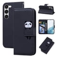 thumbnail image 1 of SaniMore for Samsung Galaxy S21 Case, PU Leather Flip Folio Cover with Stand, Card Slots, [Lovely Pet Magnetic Clasp] Full Protetcion Shockproof TPU Wallet Shell for Samsung S21, Black, 1 of 10