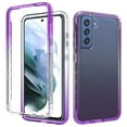 thumbnail image 1 of SaniMore for Samsung Galaxy S21 FE 6.4" 2022 Case, Ultra-clear Rugged Anti-yellow PC Backplane Gradient TPU Bumper Wireless Charging Shockproof 2-layer Lightweiht Slim Case For Galaxy S21 FE, Purple, 1 of 6