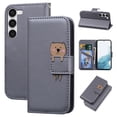 thumbnail image 1 of SaniMore for Samsung Galaxy S21 FE Case, PU Leather Flip Folio Cover with Stand, Card Slots, [Lovely Pet Magnetic Clasp] Full Protetcion Shockproof TPU Wallet Shell for Samsung S21 FE, Gray, 1 of 10