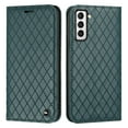 thumbnail image 1 of SaniMore for Samsung Galaxy S21 FE Magnetic Flip Wallet Embossing Case, Premium PU Leather Case with 2 Card Slots & Multi-Angle Kickstand Full Body Protective Case for Ladies Men, Green, 1 of 7