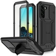 thumbnail image 1 of SaniMore for Samsung Galaxy S22 5G 2022 Rugged case with Screen Protector, Stand Camera Slide Cover for Samsung S22 Metal Military Sturdy Armour Shockproof Cover for Man Outdoor, Black, 1 of 8