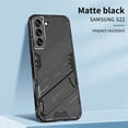 thumbnail image 1 of SaniMore for Samsung Galaxy S22 6.1" 2022 Armor Protective Cover Rugged PC Backplane with Hidden Kickstand Anti-fall Drop Resistant Shockproof [Light & Thin] Hybird Case for Galaxy S22, Black, 1 of 6