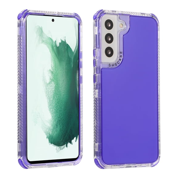 SaniMore for Samsung Galaxy S22 6.1" 2022 Csae, Crystal Solid Color Rugged Backplane for Women Girls Shockproof TPU Bumper Drop-proof Slim Lightweight Case for Galaxy S22 6.1 inch 2022, Purple