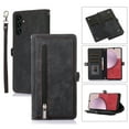 thumbnail image 1 of SaniMore Samsung Galaxy S22 Business Case, Zipper Wallet + Magnetic Clasp + Card Slots + Flip Kickstand + Wrist/Crossbody Strap [Shockproof Anti-fall] Full-body Protective Shell, Black, 1 of 10