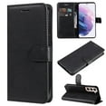 thumbnail image 1 of SaniMore for Samsung Galaxy S22 Case, with RFID Blocking [2 Card Slots] PU Leather Cover with Detachable Hand Strap Flip Kickstand Magnetic Wallet Cover for Samsung S22, Black, 1 of 7