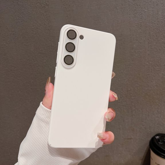 SaniMore for Samsung Galaxy S22 Case, Rugged PC Backplane Skin-feel Anti-scratch Camera Protection Full Protective Shockproof Drop Resistant Slim Lightweight Stylish Shell for Women Men, White