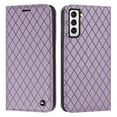 thumbnail image 1 of SaniMore for Samsung Galaxy S22 Magnetic Flip Wallet Embossing Case, Premium PU Leather Case with 2 Card Slots & Multi-Angle Kickstand Full Body Protective Case for Ladies Men, Purple, 1 of 7