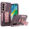 thumbnail image 1 of SaniMore for Samsung Galaxy S22 Plus 6.6" 2022 Case, Hidden Bracket Magnetic Car Holder Dust Cover 3-layer Heavy Duty Protective Rugged Anti-fall Shock Absorption Cover For S22 Plus, Purple/Pink, 1 of 7