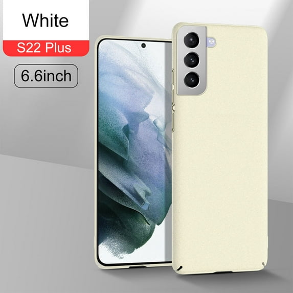 SaniMore for Samsung Galaxy S22 Plus 6.6" 2022 Csae, Ultra-thin Lightweight Case with Frosted Skin Rugged Wear-resistant PC Backplane Drop-proof Lens All-inlusive Case for Galaxy S22 Plus, White