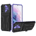 thumbnail image 1 of SaniMore for Samsung Galaxy S22 Plus Camera Protection Case, Rugged PC Back & TPU Bumpers Cover with Invisible Sliding Card Slot & Kickstand Upgraded Military Shockproof Protective Shell, Purple, 1 of 10