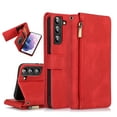thumbnail image 1 of SaniMore Samsung Galaxy S22 Plus Case (6.6" 2022) with Zipper Wallet & Wrist Strap & Magnetic Closure Card Slots Kickstand Slim Full-around Protective Business Cover for Galaxy S22 Plus, Red, 1 of 15