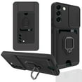 thumbnail image 1 of SaniMore For Samsung Galaxy S22 Plus Case with Crossbody Strap & Card Holder Ring Kickstand Liquid Silicone Shockproof Slide Lens Camera Protective Magnetic Case for Galaxy S22 Plus 6.6", Black, 1 of 6