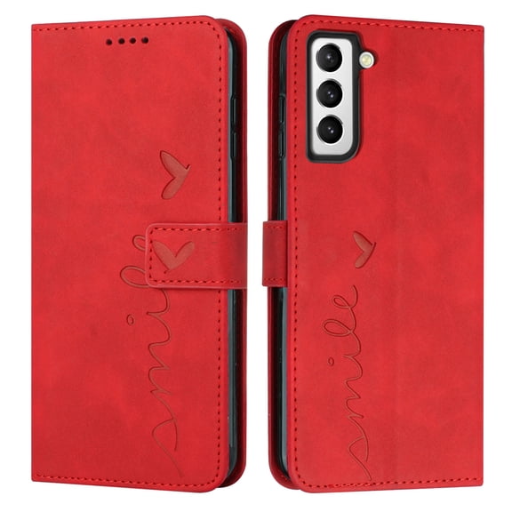 SaniMore for Samsung Galaxy S22 Plus Case with RFID Blocking Cash & Card Slots, Scratch Proof Wallet Soft TPU + PU Leather Cover with Kickstand + Hand Strap Shockproof Protective Shell, Red