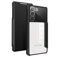 thumbnail image 1 of SaniMore for Samsung Galaxy S22 Plus Case Transparent PC & Soft TPU Built-in Electroplated Lens Ring, Magnetic Flip Cover with Card Slot & Kickstand Shockproof Protective Shell, Black, 1 of 8