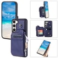 thumbnail image 1 of SaniMore for Samsung Galaxy S22 Plus PU Leather Case, Zipper Purse RFID Blocking 4 Card Slots Removeable Wrist Strap Protective Handbag Flip Cover Stylish Shockproof for Girls Women, Blue, 1 of 7