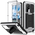thumbnail image 1 of SaniMore for Samsung Galaxy S22 Ultra 5G 2022 Rugged case with Screen Protector, Stand Camera Slide Cover for Samsung S22 Ultra Metal Military Sturdy Armour Shockproof Cover for Man Outdoor, Silver, 1 of 8