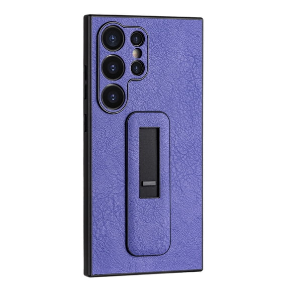 SaniMore for Samsung Galaxy S22 Ultra 5G PU Leather Back Case, Slim All-Inclusive Case with Push-Pull Stand, Camera Lens Protection Shockproof Elegant Cover for Galaxy S22 Ultra 6.8" 2022, Purple