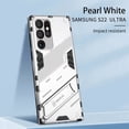 thumbnail image 1 of SaniMore for Samsung Galaxy S22 Ultra 6.8" 2022 Armor Protective Cover Rugged PC Backplane with Hidden Kickstand Anti-fall Drop Resistant Shockproof [Light & Thin] Hybird Case for S22 Ultra, Silver, 1 of 6