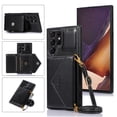 thumbnail image 1 of SaniMore for Samsung Galaxy S22 Ultra 6.8" 2022 Case with Back Folding Card Pocket Kickstand Detachable Adjustable Crossbody Shoulder Strap PU Leather Shockproof Slim Wallet Case, Black, 1 of 10