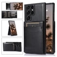 thumbnail image 1 of SaniMore for Samsung Galaxy S22 Ultra 6.8" 2022 Case, Card Slots Case with Flip Kickstand Premium Leather Magnetic Clasp Anti-scratch Anti-drop Heavy Duty Protective Case for Galaxy S22 Ultra, Black, 1 of 7