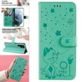 thumbnail image 1 of SaniMore for Samsung Galaxy S22 Ultra 6.8" 2022 Case, PU Leather Skin with Embossed Cat Flip Magnetic Cover Card Slots Kickstand Detachable Lanyard Full Around Wallet Case for S22 Ultra,  Green, 1 of 11