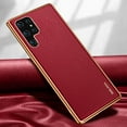 thumbnail image 1 of SaniMore for Samsung Galaxy S22 Ultra (6.8" 2022) Case, PU Leather Skin & Metal Bumper Shockproof PC Backplane, Wireless Charging Slim Magnetic Vintage Shell, Anti-drop Anti-scratch Cover, Red, 1 of 10