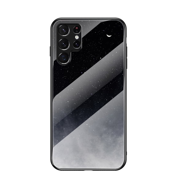 SaniMore for Samsung Galaxy S22 Ultra 6.8" 2022 Case, Toughened Glass & TPU Bumpers Anti-Fall Strong Airbag Lightweight Starry Sky Glass Full Body Protective Cover for Samsung S22 Ultra, Star