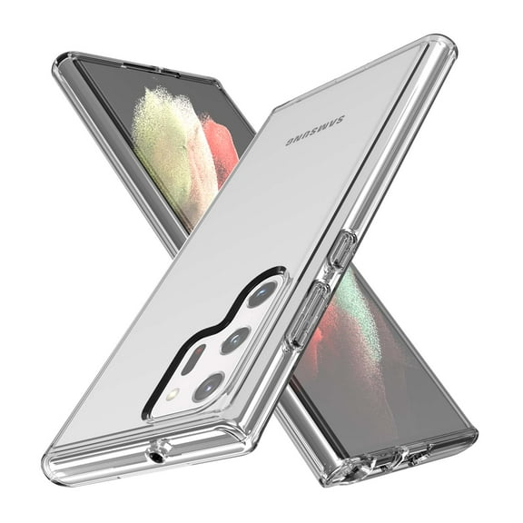 SaniMore for Samsung Galaxy S22 Ultra 6.8" 2022 Case with Wireless Charging, Transpsarnet Shockproof TPU Cover Super-slim Lightweight Anti-scratch Anti-fall Shell For Galaxy S22 Ultra, White