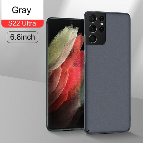 SaniMore for Samsung Galaxy S22 Ultra 6.8" 2022 Csae, Ultra-thin Lightweight Case with Frosted Skin Rugged Wear-resistant PC Backplane Drop-proof Lens All-inlusive Case for Galaxy S22 Ultra, Gray