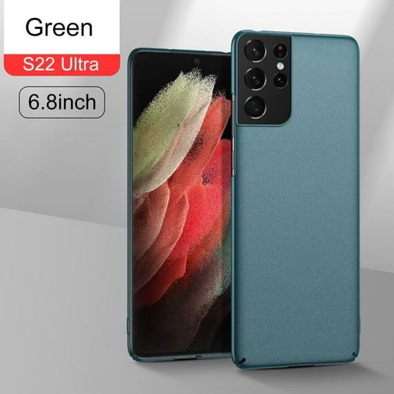 SaniMore for Samsung Galaxy S22 Ultra 6.8" 2022 Csae, Ultra-thin Lightweight Case with Frosted Skin Rugged Wear-resistant PC Backplane Drop-proof Lens All-inlusive Case for Galaxy S22 Ultra, Darkgreen