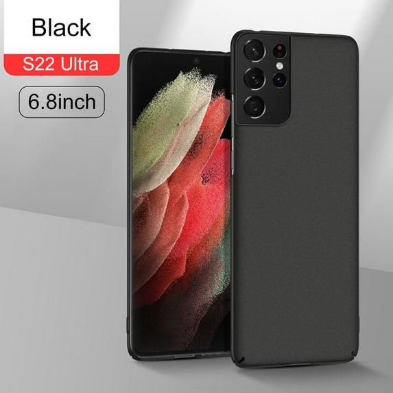 SaniMore for Samsung Galaxy S22 Ultra 6.8" 2022 Csae, Ultra-thin Lightweight Case with Frosted Skin Rugged Wear-resistant PC Backplane Drop-proof Lens All-inlusive Case for Galaxy S22 Ultra, Black
