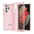 thumbnail image 1 of SaniMore for Samsung Galaxy S22 Ultra 6.8" Lightweight Glitter Case, Rugged Clear PC Back [Not Yellowing Technology] Full Body Protective Case for Samsung S22 Ultra Women Ladies Girls, Pink, 1 of 8