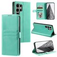 thumbnail image 1 of SaniMore for Samsung Galaxy S22 Ultra PU Leather Case, Wallet Design with Card Slots Cash Pocket [Wrist Strap] Flip kickstand Full Body Protection Magnetic Closure Business TPU Shell, Green, 1 of 11