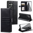 thumbnail image 1 of SaniMore for Samsung Galaxy S22 Ultra PU Leather Case, Wallet Design with Card Slots Cash Pocket [Wrist Strap] Flip kickstand Full Body Protection Magnetic Closure Business TPU Shell, Black, 1 of 11