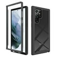 thumbnail image 1 of SaniMore for Samsung Galaxy S22 Ultra Two-Layer Structure Transparent Case, Rugged Clear PC Back & TPU Bumper [Not Yellowing Technology] Full Body Protective Case for Samsung S22 Ultra, Black, 1 of 7