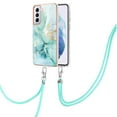 thumbnail image 1 of SaniMore for Samsung Galaxy S23 2023 Case with Detachable Crossbody Lanyard Shockproof TPU Backplane Marble Pattern Luxury Fashion Anti-drop Slim Lightweight Cover For Samsung Galaxy S23, Green, 1 of 4