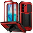 thumbnail image 1 of SaniMore for Samsung Galaxy S23 5G 2023 Rugged case with Screen Protector, Stand Camera Slide Cover for Samsung S23 Metal Military Sturdy Armour Shockproof Cover for Man Outdoor, Red, 1 of 8