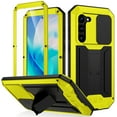 thumbnail image 1 of SaniMore for Samsung Galaxy S23 5G 2023 Rugged case with Screen Protector, Stand Camera Slide Cover for Samsung S23 Metal Military Sturdy Armour Shockproof Cover for Man Outdoor, Yellow, 1 of 8
