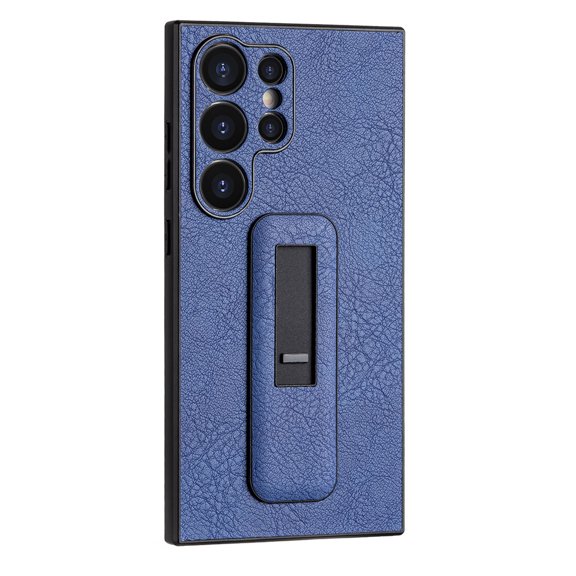 SaniMore for Samsung Galaxy S23 5G PU Leather Back Case, Slim All-Inclusive Case with Push-Pull Stand, Camera Lens Protection Shockproof Elegant Cover for Galaxy S23 6.1" 2023, Blue