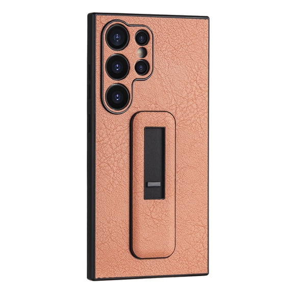 SaniMore for Samsung Galaxy S23 5G PU Leather Back Case, Slim All-Inclusive Case with Push-Pull Stand, Camera Lens Protection Shockproof Elegant Cover for Galaxy S23 6.1" 2023, Orange