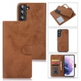 thumbnail image 1 of SaniMore for Samsung Galaxy S23 6.1" 2023 Case, Flip Folio PU Leather Wallet Cover with Detachable Shell Wrist Strap Kickstand Card Slots Business Shockproof Case with Magnetic Clasp For S23, Brown, 1 of 8