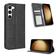 thumbnail image 1 of SaniMore Samsung Galaxy S23 6.1" 2023 Case, Magnetic Folio PU Leather Cover with Card Slots Cash Pocket Stand Feature Full-body Protctive Shockproof Anti-fall Business Wallet Retro Shell, Black, 1 of 6
