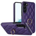 thumbnail image 1 of SaniMore for Samsung Galaxy S23 6.1" 2023 Case, PU Leather Case with Luxury Fashion Lattice for Girls Women 360°Rotating Metal Ring/Kickstand Shockproof Durable Case For Samsung Galaxy S23, Purple, 1 of 8