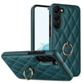 thumbnail image 1 of SaniMore for Samsung Galaxy S23 6.1" 2023 Case, PU Leather Case with Luxury Fashion Lattice for Girls Women 360°Rotating Metal Ring/Kickstand Shockproof Durable Case For Samsung Galaxy S23, Darkgreen, 1 of 8