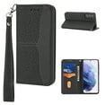 thumbnail image 1 of SaniMore Samsung Galaxy S23 6.1" 2023 Case, Removeable Hand Lanyard, Wallet Cover [Card Slots Cash Pocket] Kickstand Shockprof TPU PU Leather Folio Magnetic Drop-proof Full Protective Shell, Black, 1 of 11