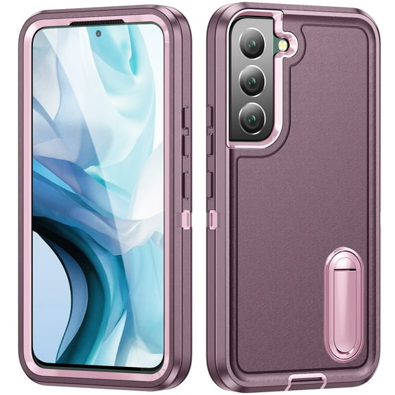 SaniMore for Samsung Galaxy S23 6.1" 2023 Hybird Case, Rugged PC Back Shockproof TPU Shell Metal Hidden Kickstand Drop Resistant Anti-slip Heavy Duty Protective Case for Samsung Galaxy S23, Purple