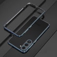 thumbnail image 1 of SaniMore for Samsung Galaxy S23 6.1" 2023 Metal Bumper Frame + Lens Protector Heavy Duty Protectiive Anti-shock Drop Resistant Ultra-thin Design for Women Men, Blue/Black, 1 of 5