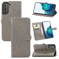 thumbnail image 1 of SaniMore for Samsung Galaxy S23 6.1" 2023 Wallet Case with Embossed Mandala PU Leather Flip Protection Wrist Strap Credit Card Holder Pocket Kickstand Shockproof Case for Samsung Galaxy S23, Gray, 1 of 9