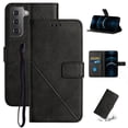 thumbnail image 1 of SaniMore for Samsung Galaxy S23 (6.1" 2023) Wallet Case with Wrist Strap Magnetic Clasp, Card Slots PU Leather Skin Shockproof TPU Inner Anti-drop Flip Stand Business Shell Wear-resistant - Black, 1 of 9